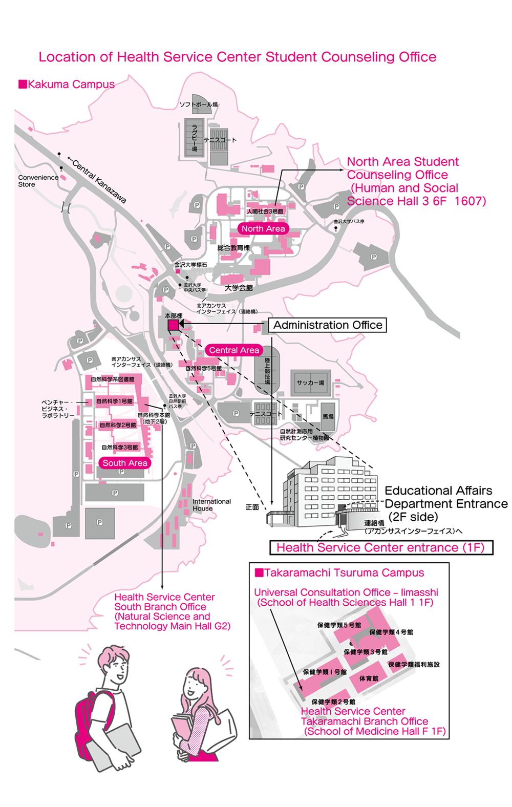 Location of Health Service Center Student Counseling Office